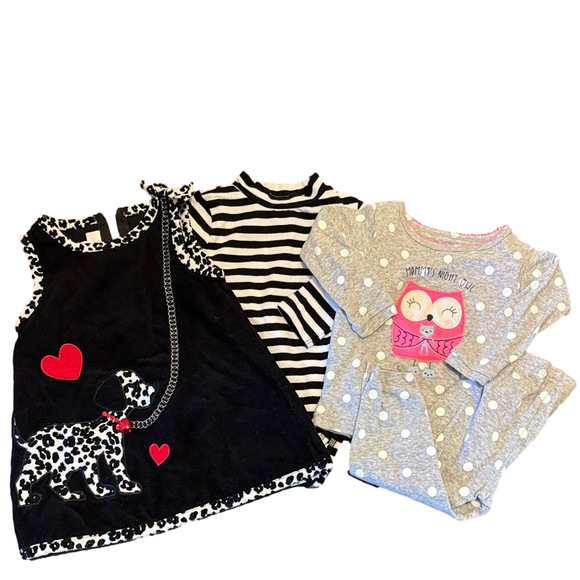 Bonnie Baby Other - **Bundle** Bonnie Baby Dalmatian Dress Caters Mommy's Night Owl PJ'S Size 12M